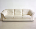 Contemporary Cream Leather Sofa – Modern Luxury Three-Seater