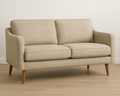 Contemporary Cream Loveseat – Modern Two-Seater Sofa