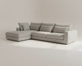 Gray sectional sofa on a plain background